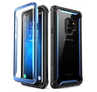 i-blason front & back case for samsung galaxy note s9 (black/blue)